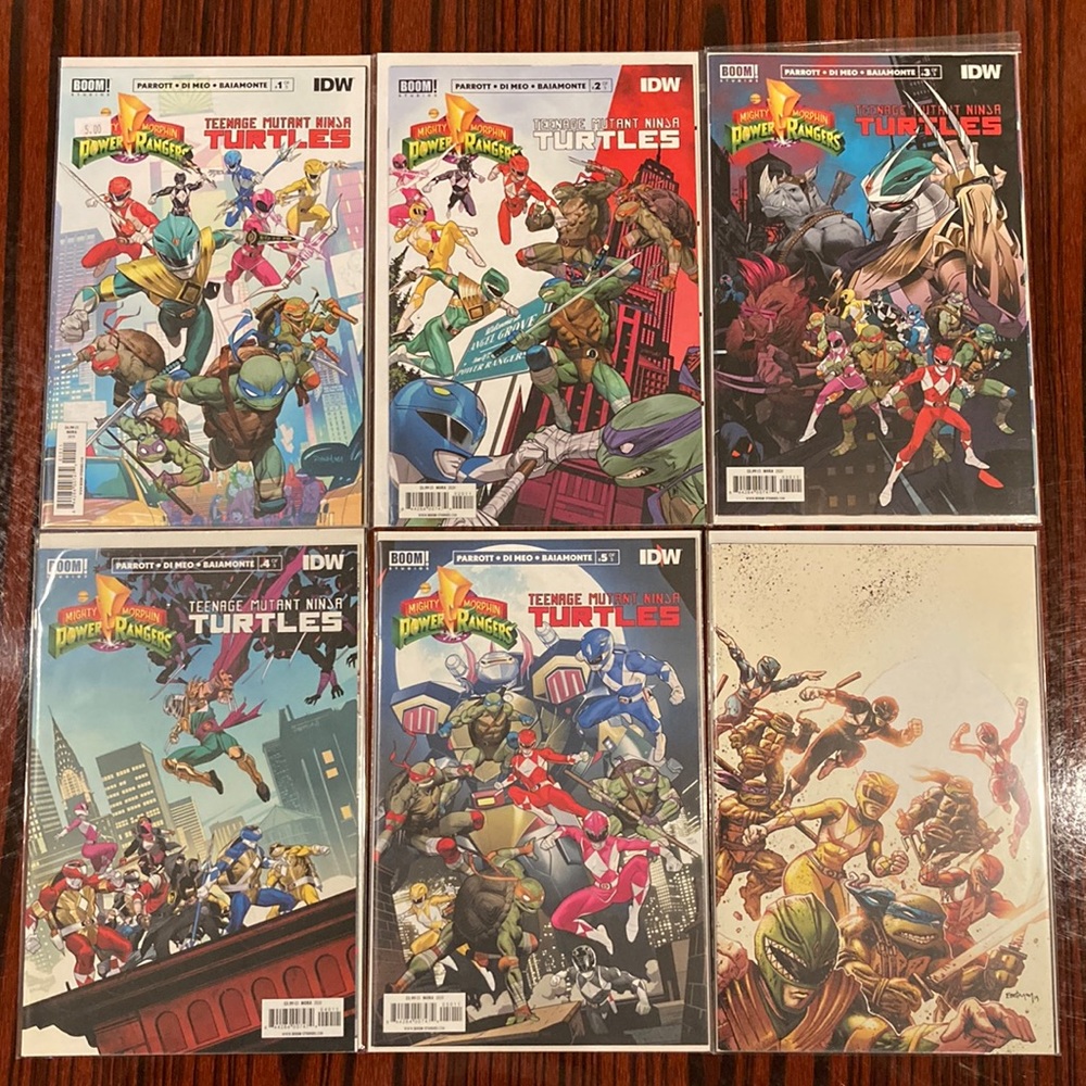 Power rangers vs Teenage Mutant ninja turtles 1-5 + 1 Variant 🥷🏻🐢❤️💙🖤💛💗💚